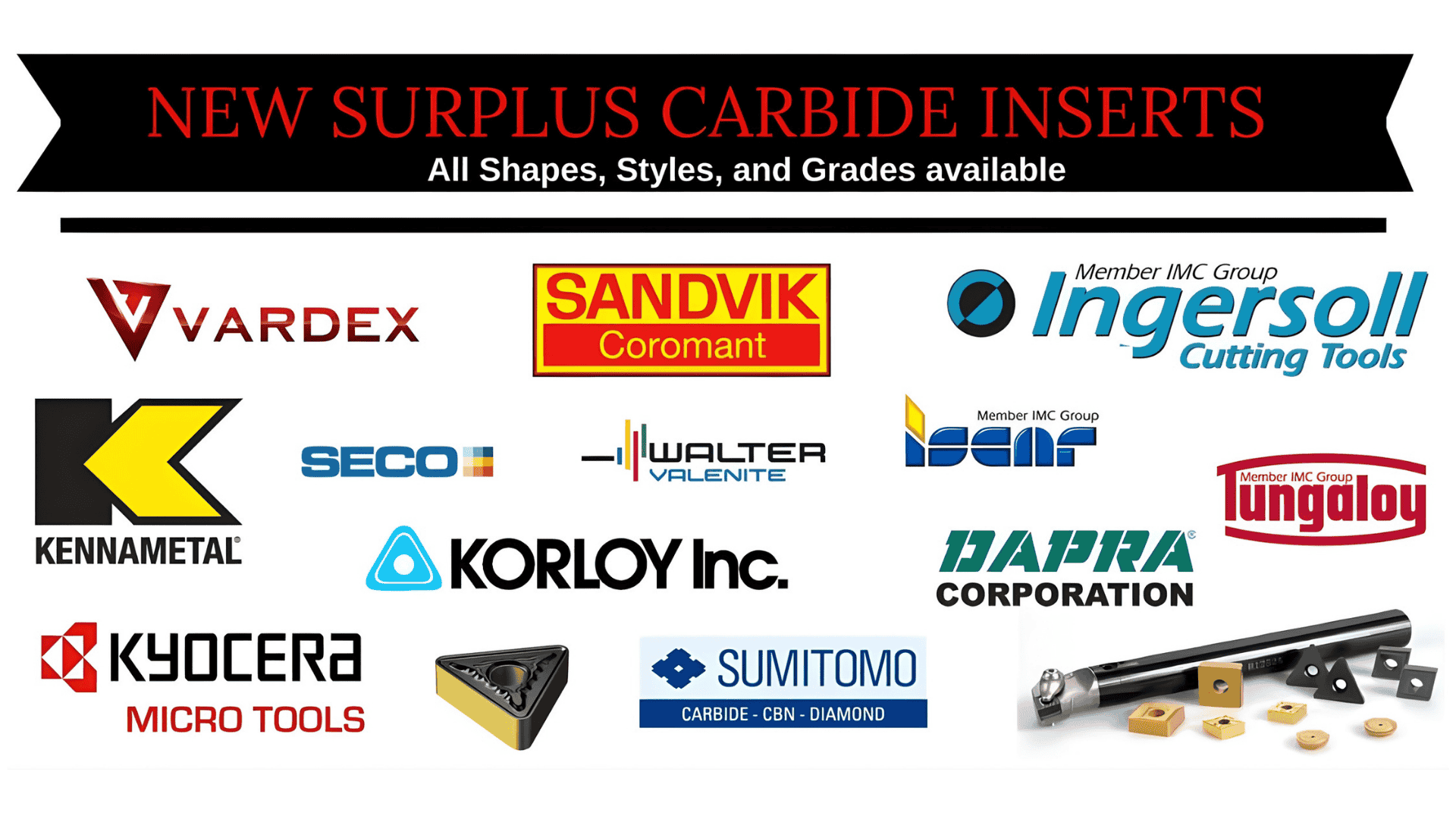 New Surplus Carbide Inserts - 70% Off