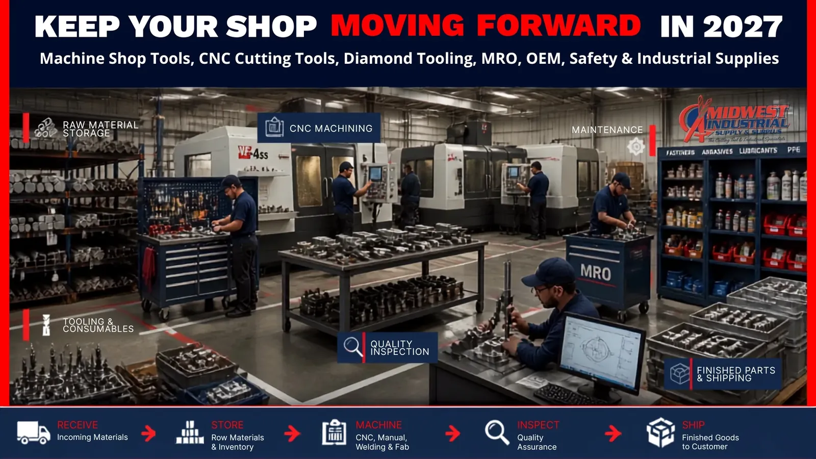 Keep Your Shop Moving Forward in 2027 - Machine Shop Tools, CNC Cutting Tools, Diamond Tooling, MRO, OEM, Safety & Industrial Supplies